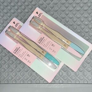 Two pack bamboo toothbrushes